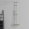 Ideal Standard Ceratherm T125 Душевая система, с термостатическим смесителем, душевая лейка stick, верхний душ Ø30см., поворотный держатель верхнего душа, настенный кронштейн, шланг для душа IdealFlex 175см., цвет: PVD Silver Storm (Серебряный Шторм)