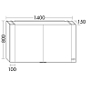 Burgbad RL40 Зеркальный шкаф 140x15x80см., 2 зеркальные двери с обоих сторон, подсветка, 4 стеклянные полки, Smart-Home-System, 2 розетки