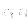 Gessi Emporio Via tortona Смеситель для раковины, встраиваемый, излив: 14.6см., цвет: Finox Brushed Nickel