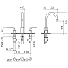 Dornbracht Tara. Смеситель для раковины, на 3 отв., цвет: платина матовая