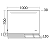 Burgbad Fiumo Зеркало 80x15x81.7см, с полкой, подсветка, сенсор выключения, обогрев, корпус алюминиевый, 2 ящика, цвет: FOT2