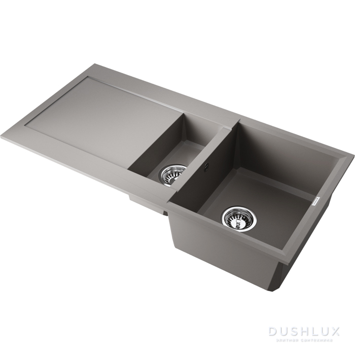 Фото Omoikiri Sakaime 100-2 Кухонная мойка 100x20x50см.,встраиваемая, цвет: leningrad grey