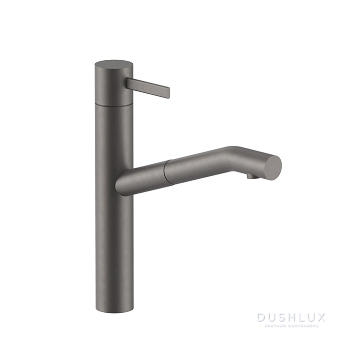 Фото Fantini AF/21 Смеситель для раковины, 1 отв., излив 217 мм, цвет: Matt Gun Metal PVD