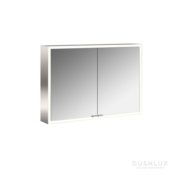 Фото Emco Prime Зеркальный шкаф 100см., с подсветкой LED Facelift навесная модель, 2-дверки, IP 20 задняя панель цвет белый