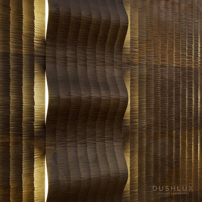 Фото Lithos Design Organic Натуральный камень 60x60x14см, настенный, материал: мрамор grigio tundra/tratto curve luce