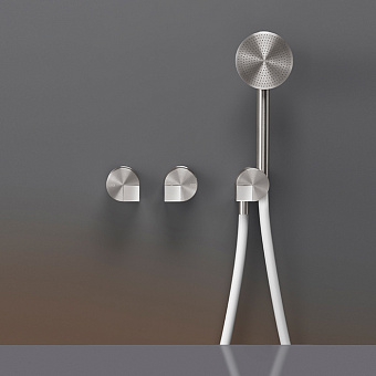 CEA Design DUET Смеситель для ванны/душа, настенный, с ручным душем, цвет: нержавеющая сталь/белый