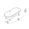 Agape Ottocento Ванна 178x79x59.5см., цвет: светло-серый