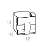 Colombo Adj Корзинка Mini Bottega, 12x12H13 см , цвет: эвкалипт/небесный