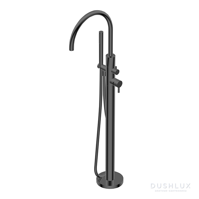 Фото Ritmonio Diametro35 S Смеситель для ванны, напольный, с ручным душем, цвет: Brushed Black Chrome