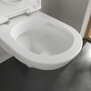 Villeroy&Boch O.novo Унитаз 56x36см., подвесной, безободковый, с гориз. выпуском, с сиденьем микролифт, цвет: альпийский белый