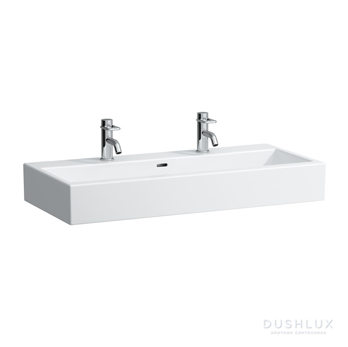 Фото Laufen Living Раковина 100х46х14 см, 2 отв., цвет: белый