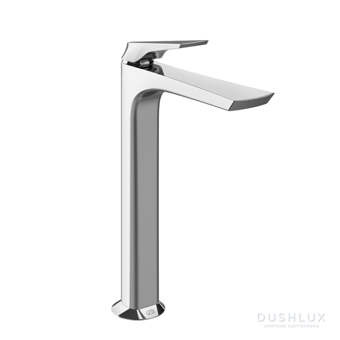 Фото Gessi Ventaglio Смеситель для раковины, высокий, 1 отв., с донным клапаном "Stop&Go", цвет: хром
