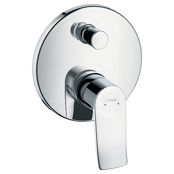 Hansgrohe Metris Смеситель для ванны, встраиваемый, переключатель вакумный, внешняя часть, с защитой EN1717, цвет: хром
