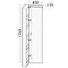 Burgbad Sys30 Шкаф 40x15x176см., подвесной, 5 полок,1 зеркало, левый, подсветка, цвет: белый матовый