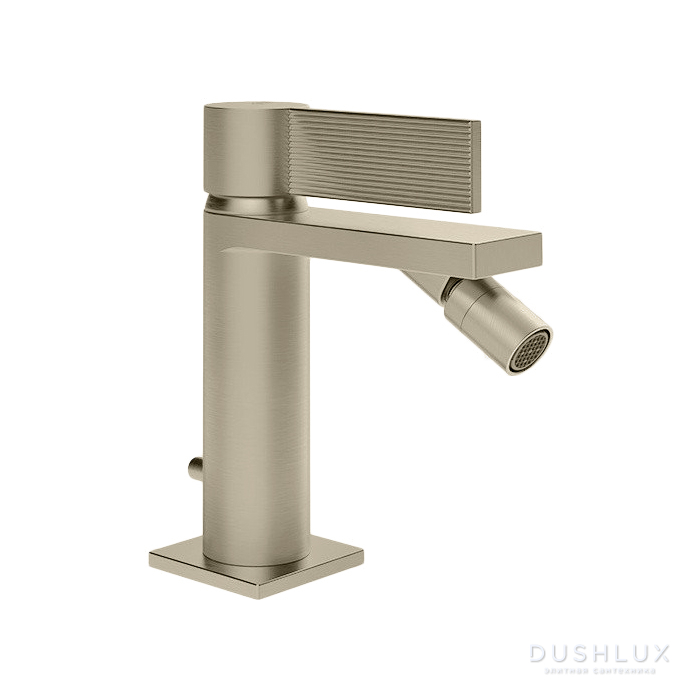 Фото Gessi Inverso Rigato Смеситель для биде, 1 отв., с донным клапаном, цвет: Warm Bronze Br PVD
