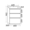 Burgbad Lin20 Комплект мебели 90.2x36.5x62см., напольный, 3 ящика, с 1 отв., раковина белая с сифоном, цвет: белый матовый