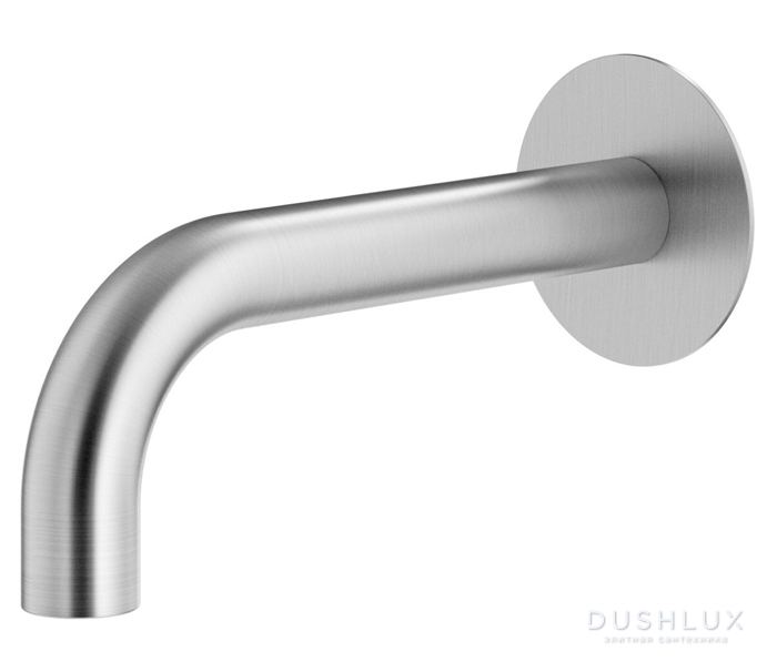 Фото Plumberia Selection IXO Излив для ванны 21см., настенный, цвет: хром брашированный