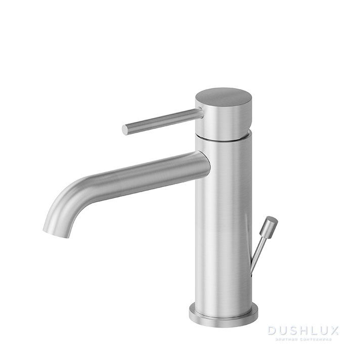 Фото Newform X-Steel 316 Смеситель для раковины, 1 отв., с донным клапаном, цвет: нержавеющая сталь