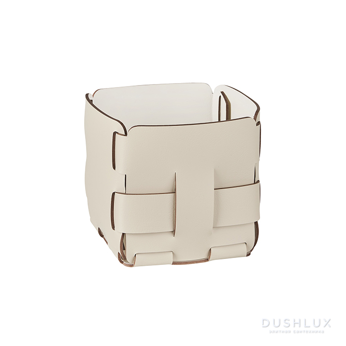 ADJ Корзинка Mini Bottega, 12x12xH13 см., цвет: панна котта/белый