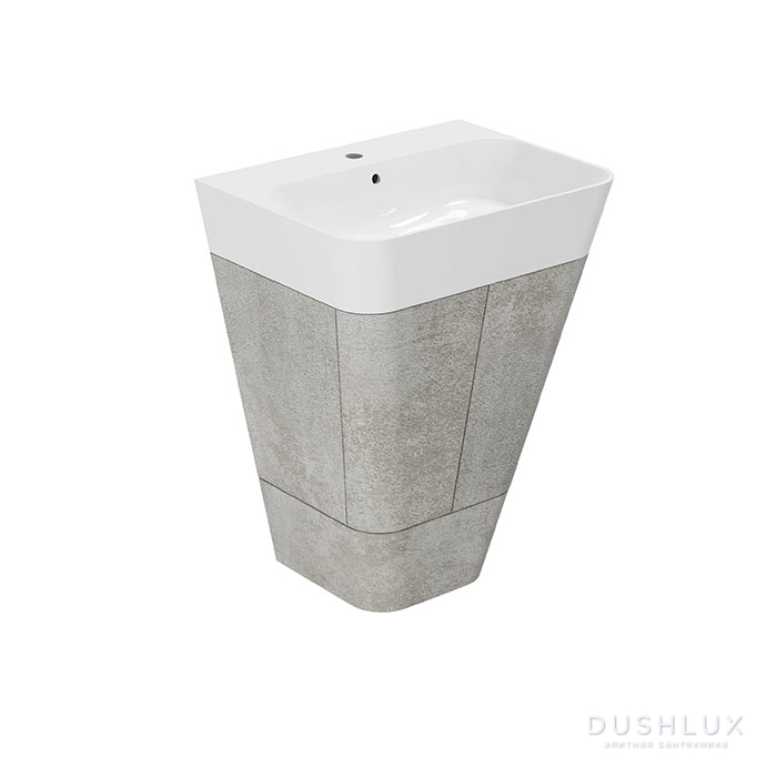 Фото Azzurra Build Тумба напольная 59x47x85см, с 1 ящиком, с раковиной, цвет: Cement