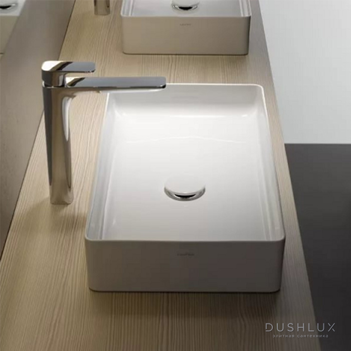 Фото Laufen Living Sqaure Раковина 60x34x11 см, без отв., без перелива, цвет: белый