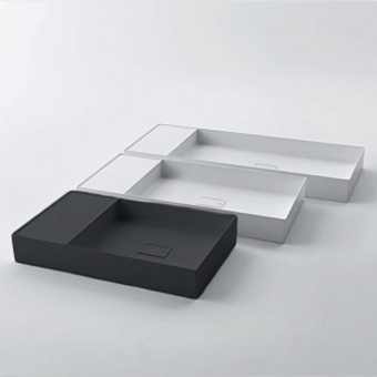 Falper Quattro.Zero Раковина 80x45x12 см, без отв., накладная, цвет: эксклюзивный серый