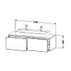 Duravit XSquare Тумба с раковиной 140х54.8х40 см, подвесная, с 2 выдв ящик, цвет: белый глянцевый