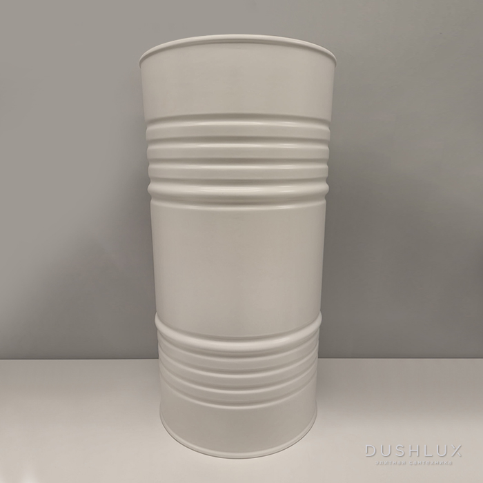 Фото Kerasan Artwork Раковина свободностоящая "BARREL" d45x90см, без отв., слив в стену, цвет: белый матовый