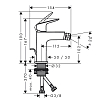 Hansgrohe Logis Смеситель для биде, 1 отв., с донным клапаном, цвет: хром