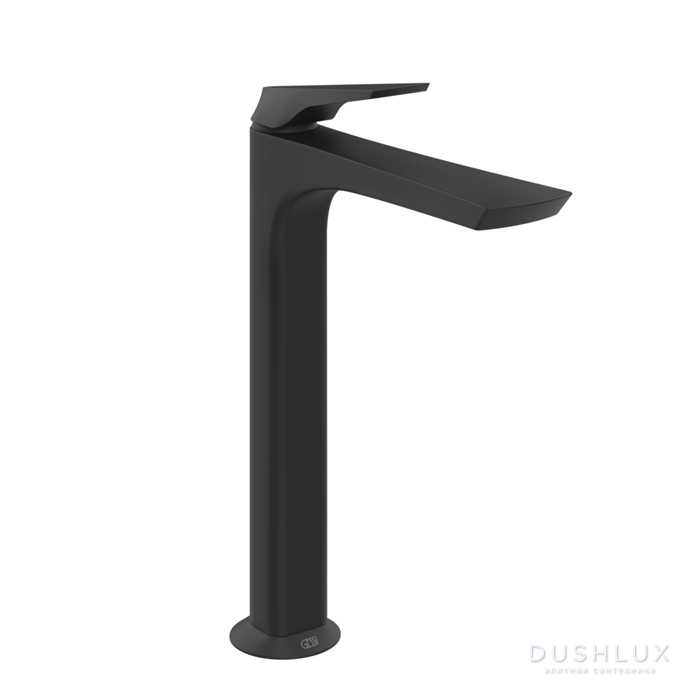 Фото Gessi Ventaglio Смеситель для раковины, высокий, 1 отв., с донным клапаном "Stop&Go", цвет: Matte Black