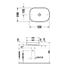 Duravit Bacino Раковина Zencha накладная 55x39x14 см, без отв под смеситель, цвет: черный матовый