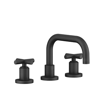 Dornbracht Tara Смеситель для раковины, на 3 отв., с донным клапаном, цвет: черный матовый