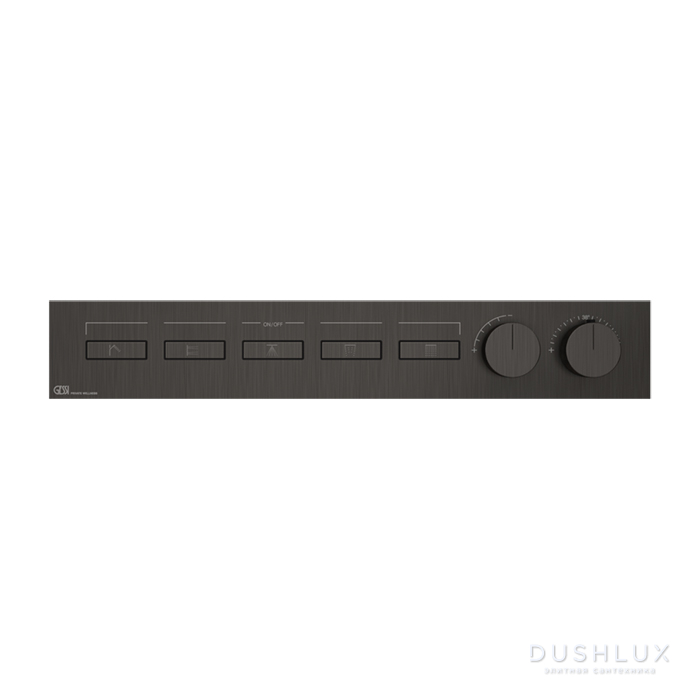 Фото Gessi Hi-Fi Термостат для душа, с включением до 5 источников одновременно, цвет: Black Metal Brushed PVD