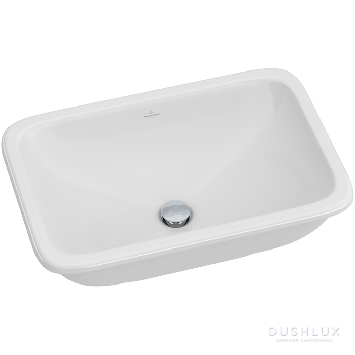 Фото Villeroy&Boch Loop Friends Раковина 67.5х45 см, без отв., с переливом, с антигрязевым покрытием CeramicPlus, цвет: белый