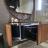 Oasis Naos Тумба подвесная 126х56см, топ мрамор nero marquinia, зеркало LED, цвет: орех трубчатый/хром