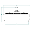 THG MARQUISE NOIR DECOR OR Китайская лакированная коробка с белой керамической крышкой Ø180 мм., big size, декор черный/золото, цвет: золото