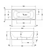 Duravit DuraSquare Ванна 185x85х61 см, отдельностоящая с панелью и ножками, со спец слив-переливом, цвет: белый