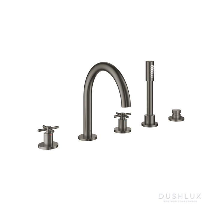 Фото Grohe Atrio New Смеситель на борт ванны, 5 отв., цвет: темный графит матовый