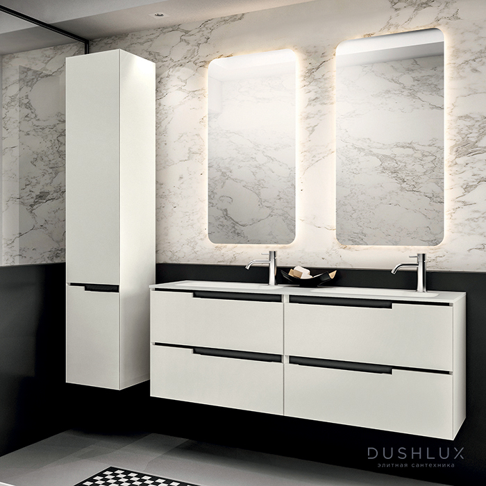 Фото Oasis Profilo Композиция №19 Комплект мебели 140x38х h205см., подвесной, цвет: белый матовый/Хром