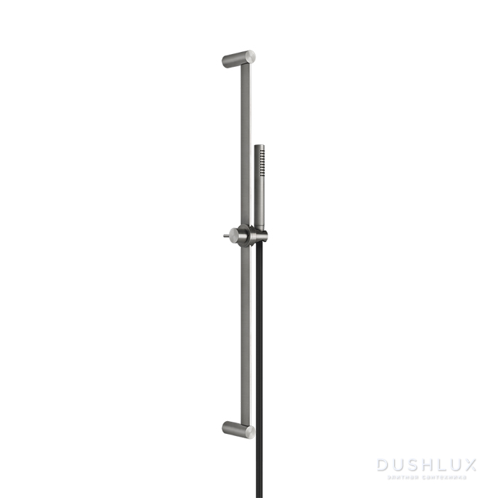 Фото Gessi Shower316 Штанга в комплекте с душевой лейкой с легкой очисткой, шланг 1,50м, цвет: шлифованная сталь