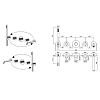 Paffoni Modular Box Смеситель для ванны, термостатический, встраиваемый, на 2 выхода, с ручным душем и изливом, цвет: Steel looking