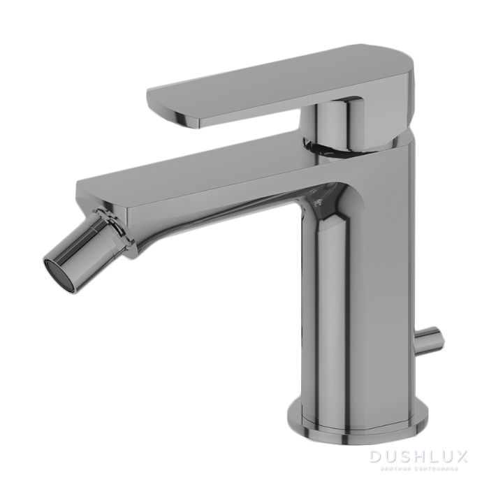 Фото Newform Haka Смеситель для биде, 1 отв., с донным клапаном, цвет: PVD brushed stainless steel