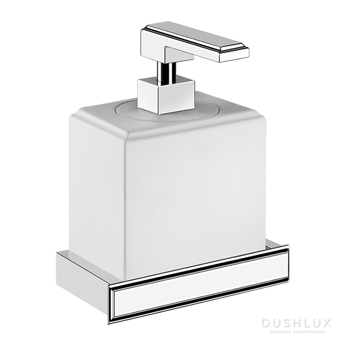 Фото Gessi Eleganza Дозатор для жидкого мыла, подвесной, цвет: хром/белый