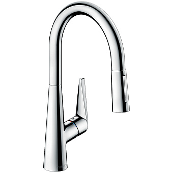 Hansgrohe Talis M51 Смеситель для кухни, на 1 отв однорычажный, поворотный излив 213мм с вытяжным душем, 2jet, h185мм, цвет: хром