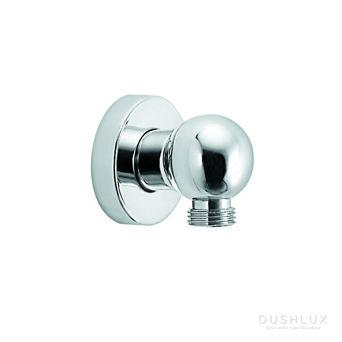 Фото Emmevi Шланговое подключение, настенное, 1/2", латунь, цвет: белый/хром