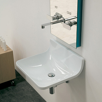Flaminia Plate Раковина 54x46x13 см, без отв., подвесная, цвет: белый