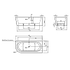 Knief Wall Corner Left Ванна акриловая в правый угол 180x80x60см, щелевой перелив SLOT, цвет: белый