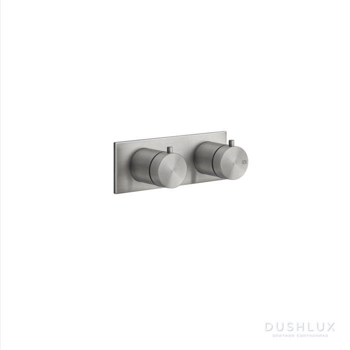 Фото Gessi Shower316 Термостатический смеситель, с подключением на 3/4", фильтрами и переключателем с керамическими дисками, на две позиции, цвет: шлифованная сталь