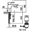 Laufen Cityplus Смеситель для раковины, 1 отв., с донным клапаном, цвет: хром