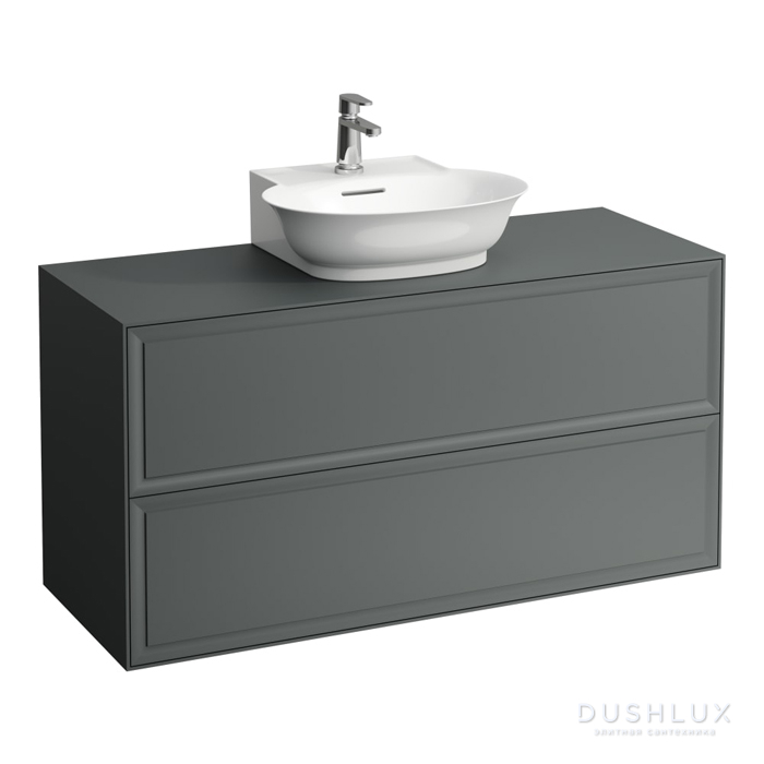 Фото Laufen New Classic Тумба с раковиной, 117.5x45.5x60см, подвесной, 2 ящика, цвет: серый